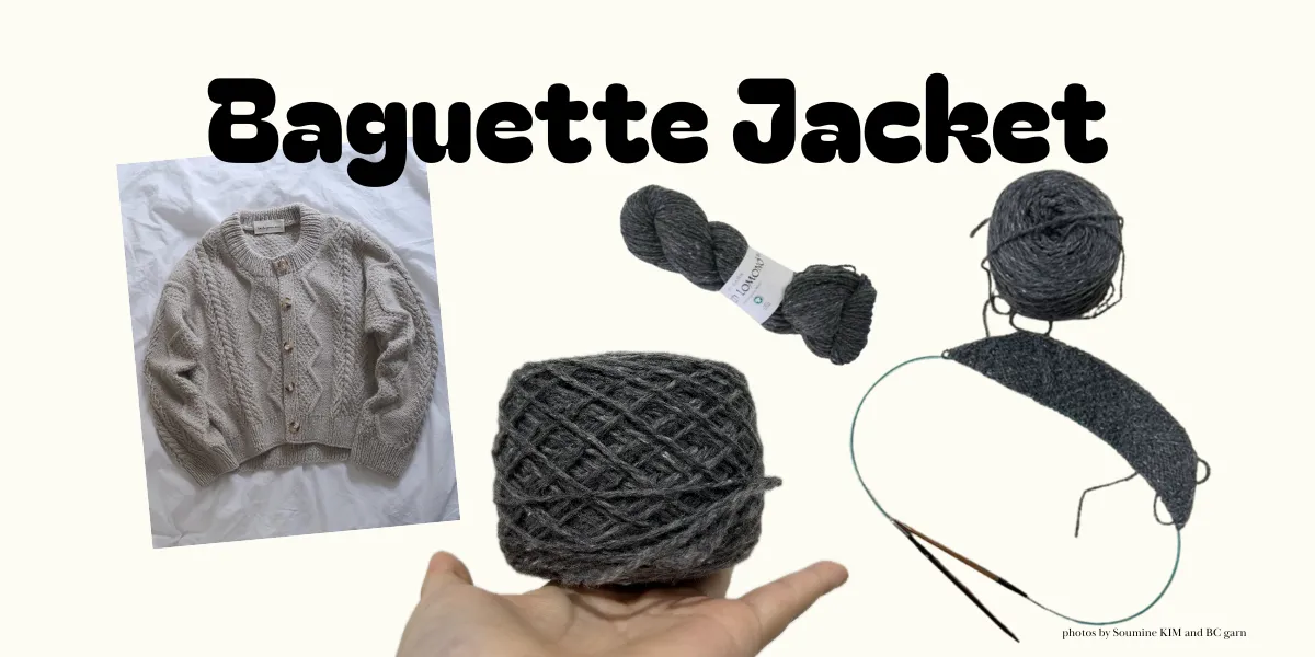 Baguette Jacket 灰色法棍外套進行中 | pattern by Soumine KIM