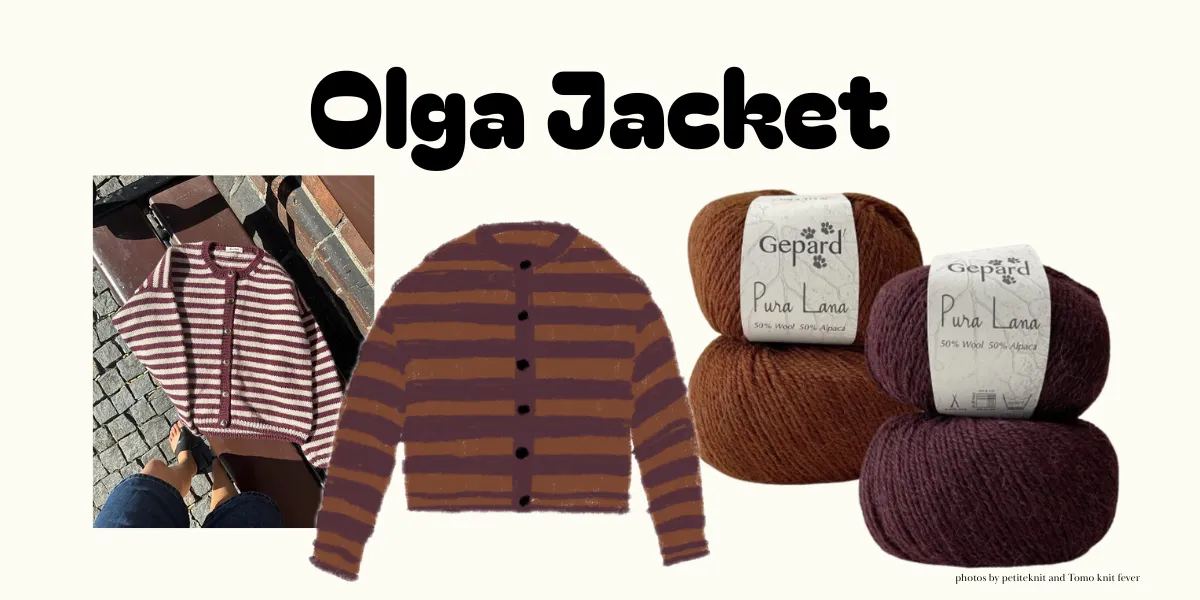 Olga Jacket 酒紅X焦糖 🍷🍪 | pattern by petiteknit