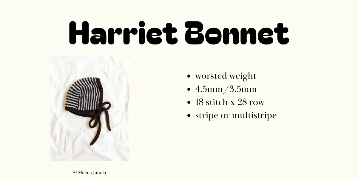 Harriet Bonnet：有剩線，那就織這個 | pattern by Milena Juhola
