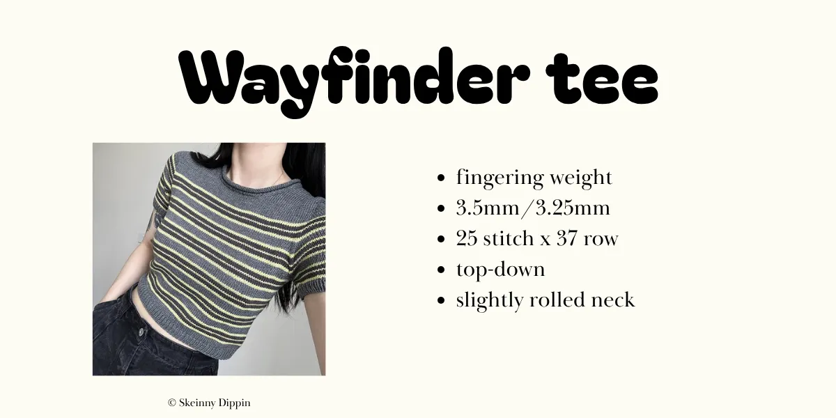 Wayfinder Tee：夏天也要有一件條紋tee吧 | pattern by Skeinny Dippin