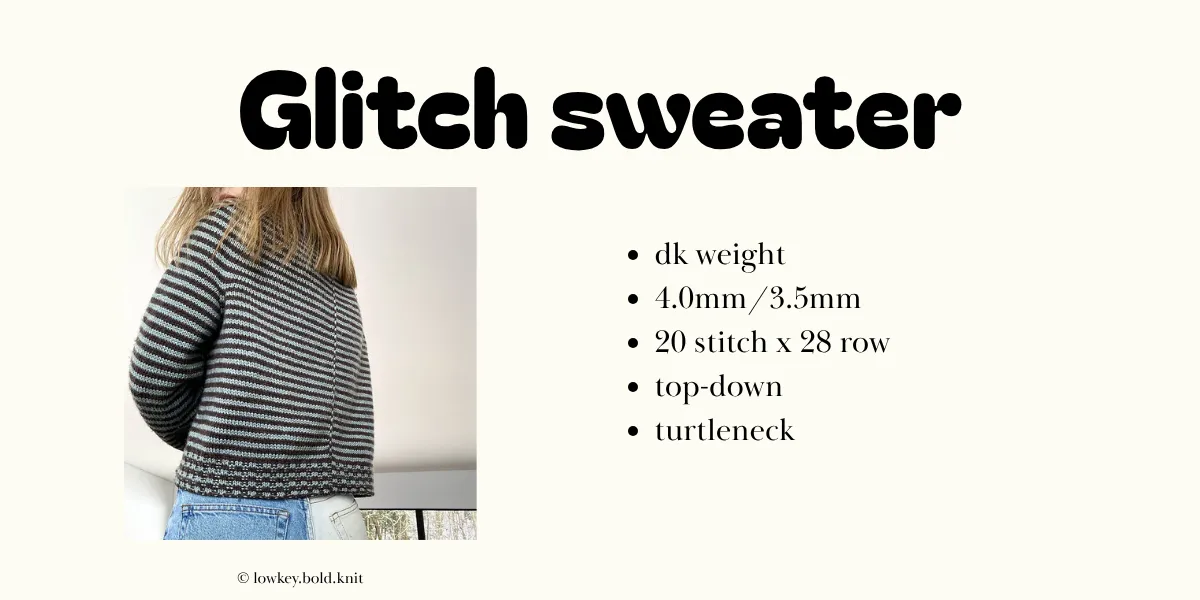 Glitch Sweater：背面的接線處沒有任何問題，那是設計 | pattern by lowkey.bold.knit